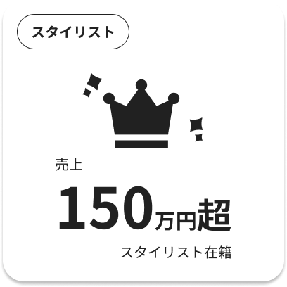 月間売り上げ150万円超スタイリスト在籍